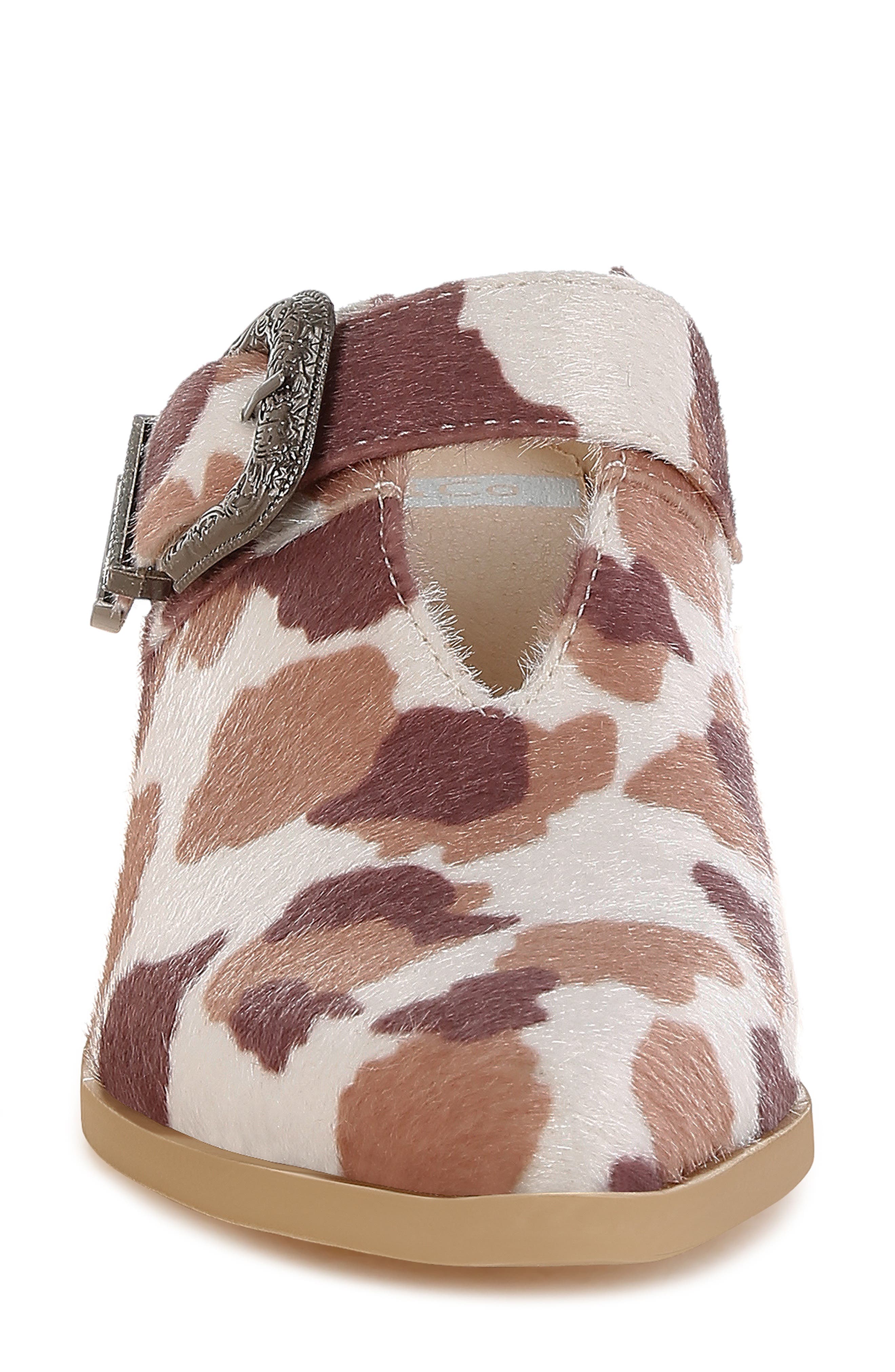 Nometa Buckle Mule, Alternate, color, COW PRINT