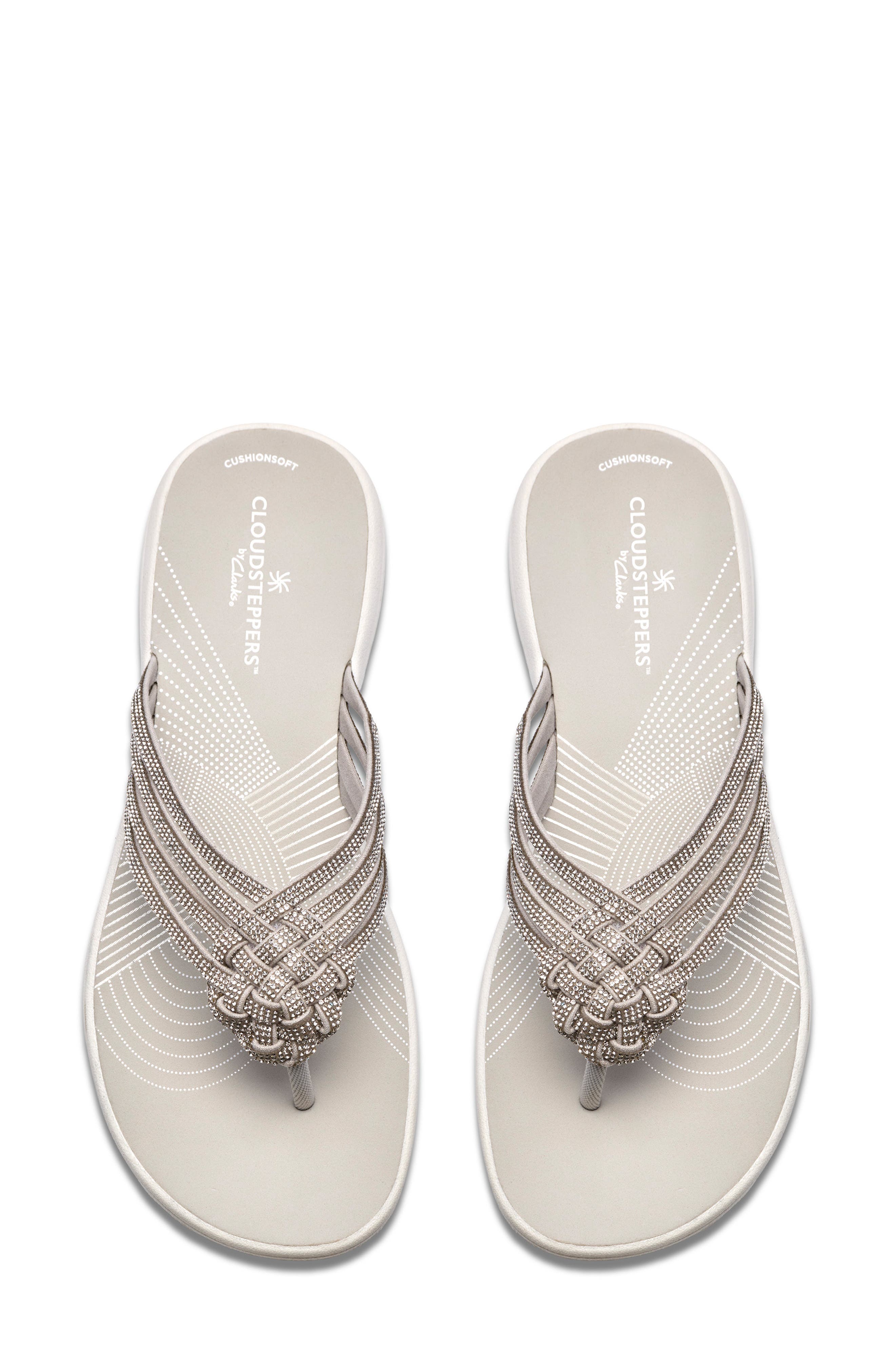 Breeze Gem Crystal Embellished Flip Flop, Alternate, color, SILVER