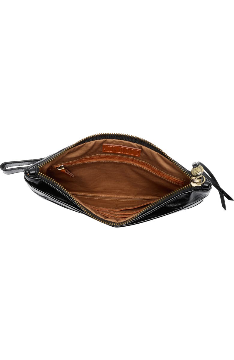 HOBO Waver Leather Zip Pouch, Alternate, color, Black
