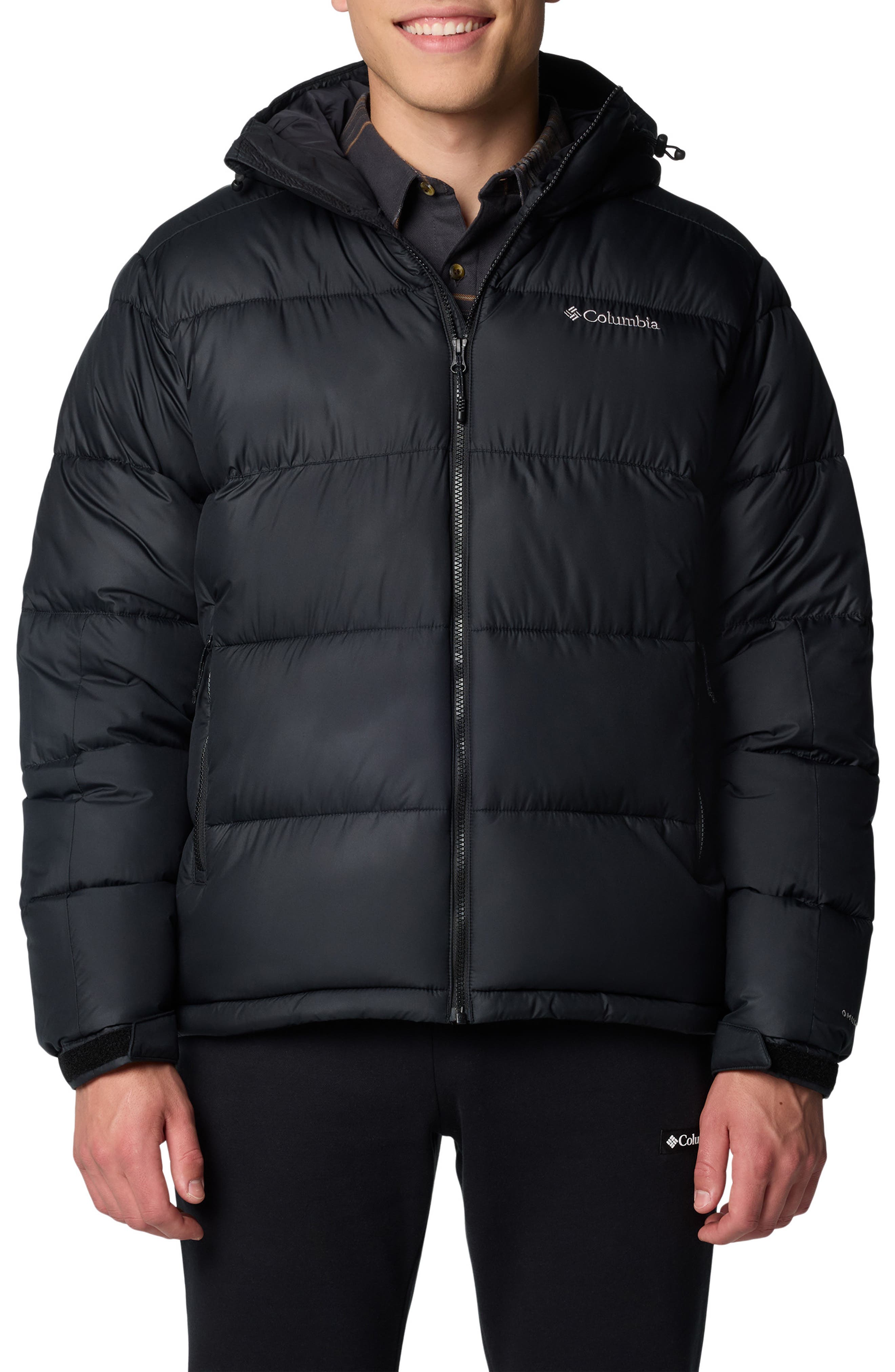 コロンビア hooded puffer jacket ネイビー メンズM相当 Columbia Pike