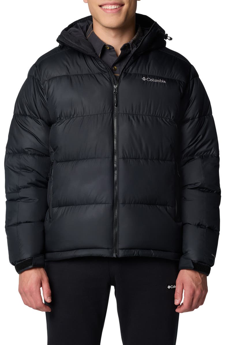 Columbia Pike Lake II Hooded Puffer Jacket, Main, color, Black