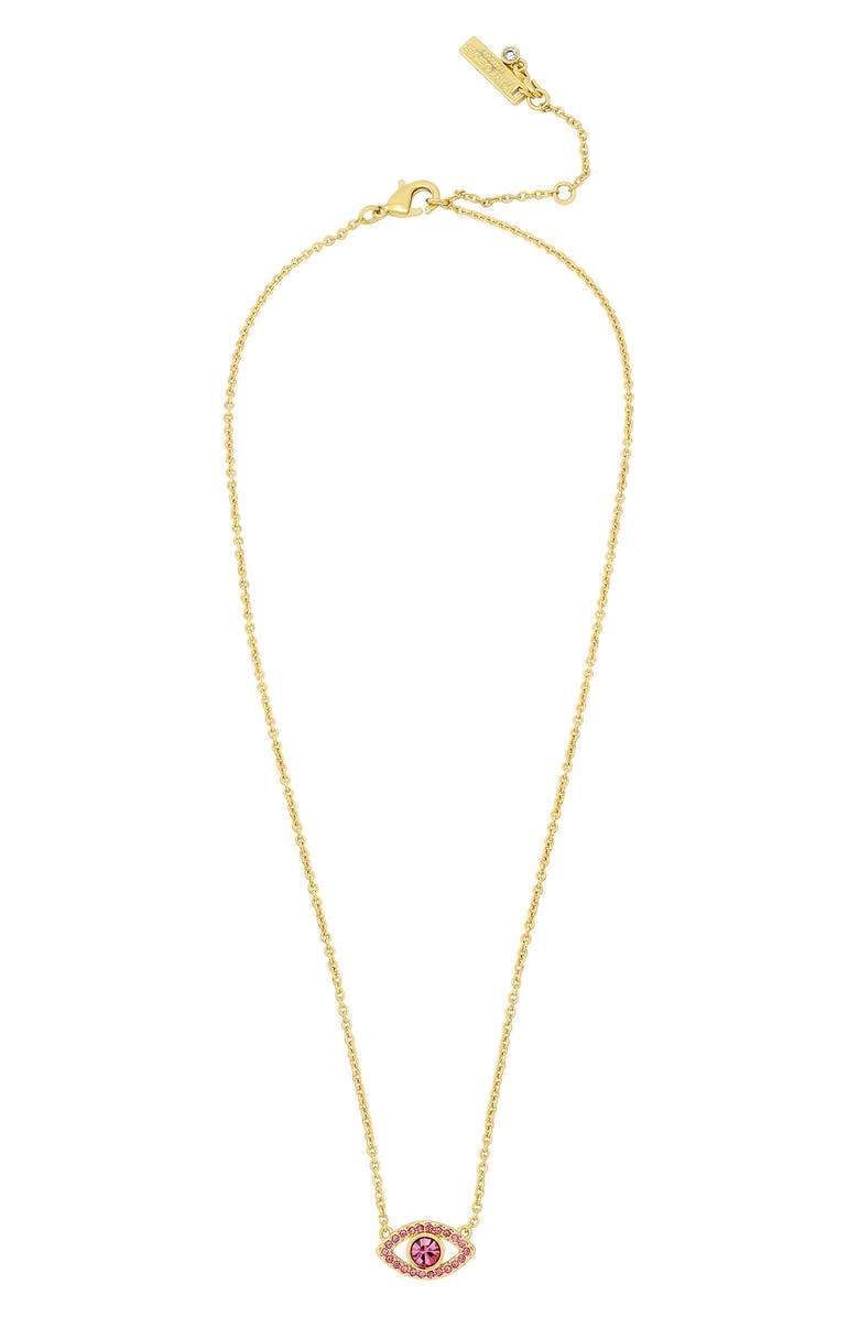 Kurt Geiger London Pavé Evil Eye Pendant, Alternate, color, Pink