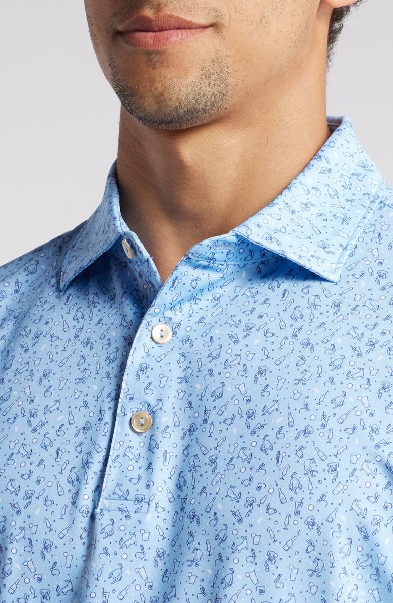 Peter Millar Hair of the Dog Libation Print Performance Golf Polo, Alternate, color, 