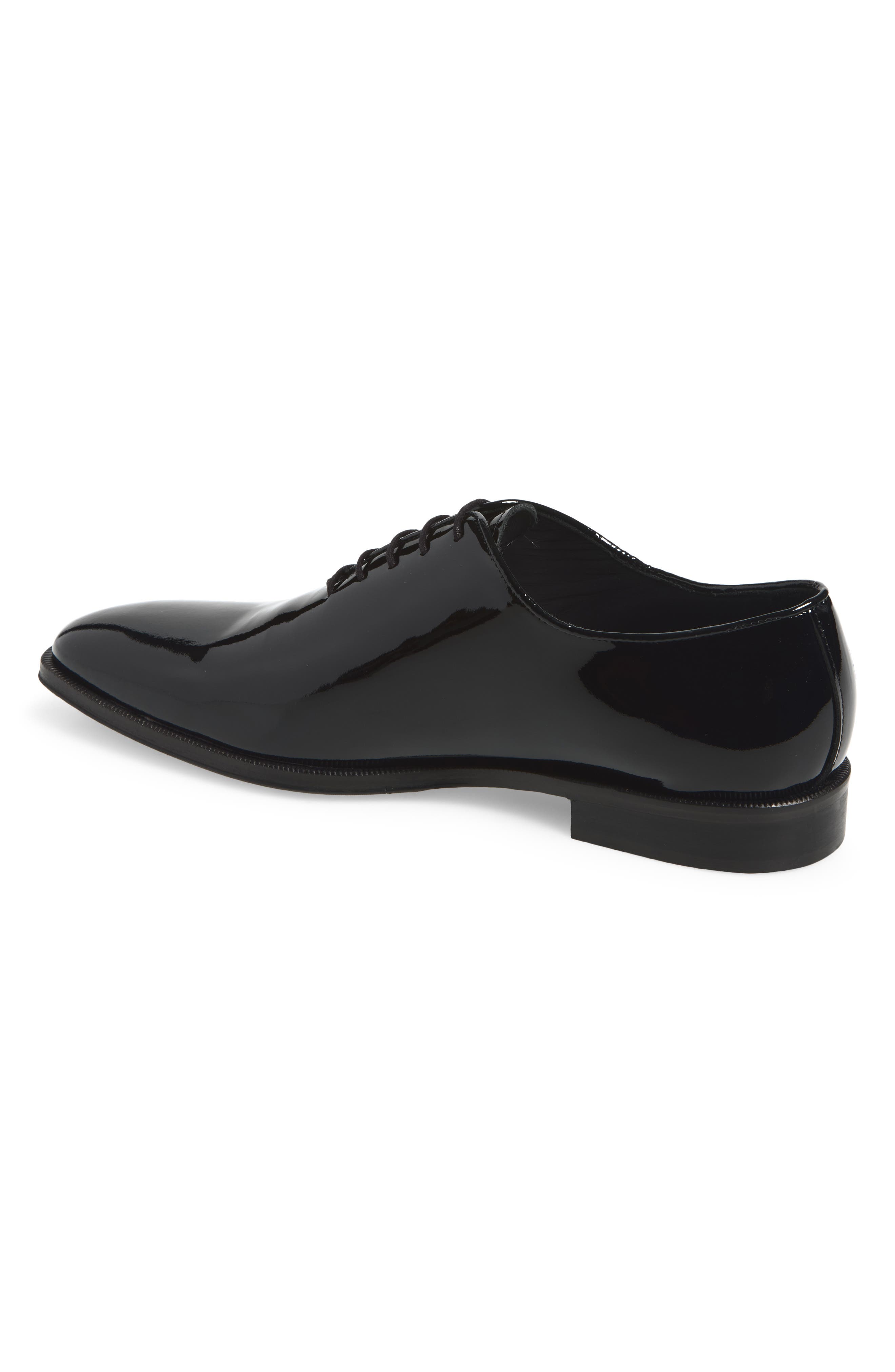 Brescia Leather Wholecut Oxford, Alternate, color, BLACK PATENT