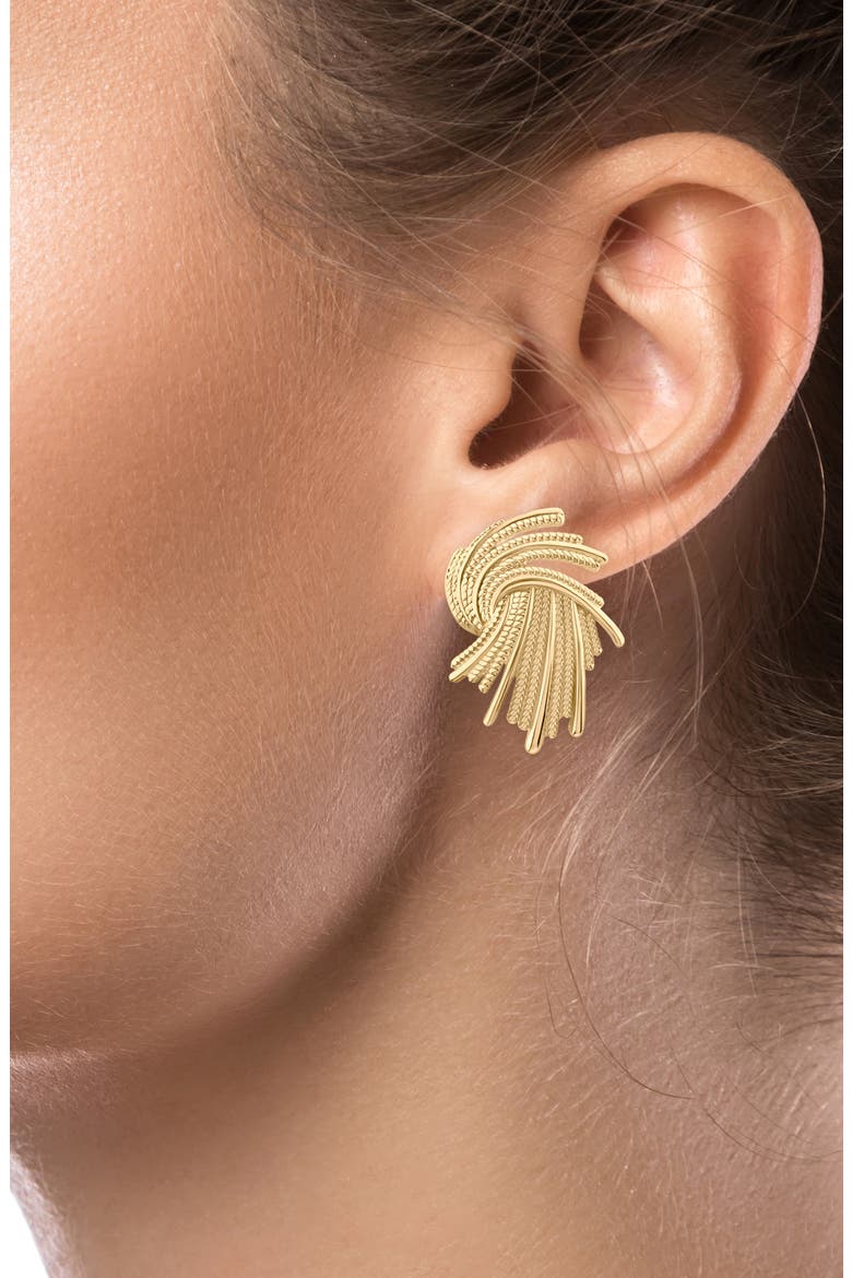 Whispy Strands Statement Earrings, Alternate, color, GOLD