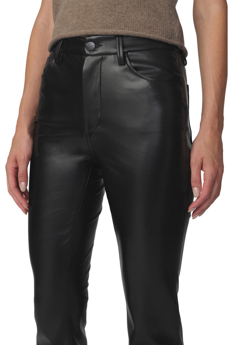 The Faux Leather Hi Honey Bootcut Pants, Alternate, color, BLACK
