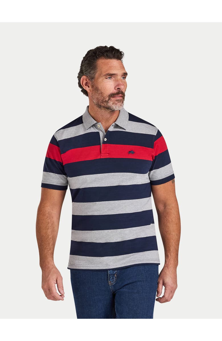 Raging Bull Short Sleeve Contrast Stripe Polo Shirt, Alternate, color, Red