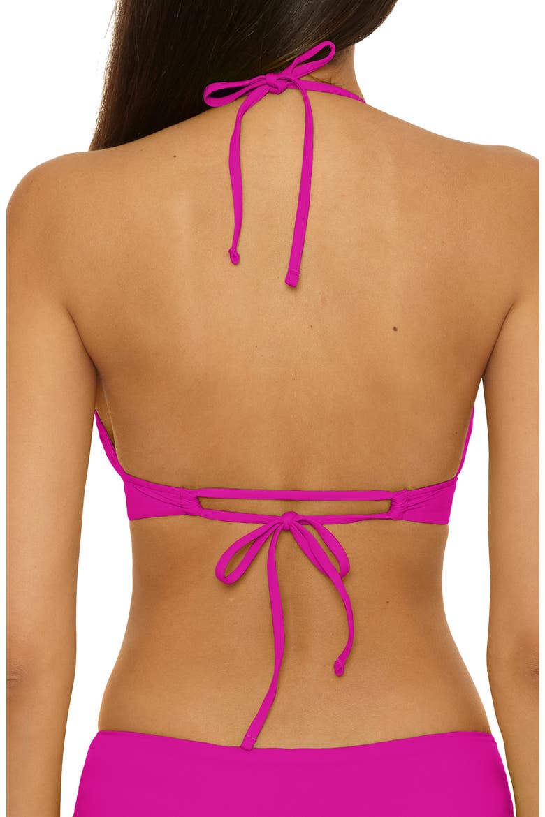 Color Code Halter Bikini Top, Alternate, color, HIBISCUS