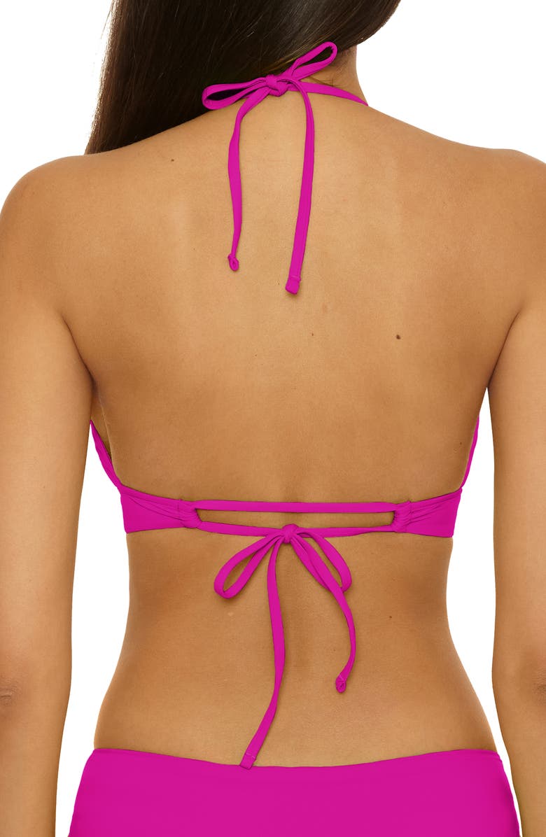 Becca Color Code Halter Bikini Top, Alternate, color, Hibiscus