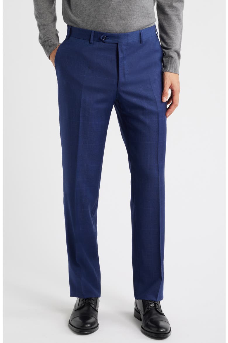 Siena Regular Fit Medium Blue Glen Check Super 130s Wool Suit, Alternate, color, BRIGHT BLUE