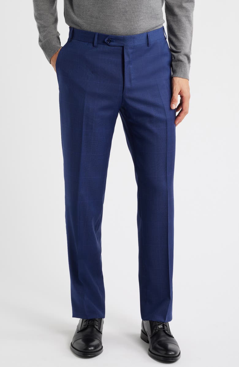 Canali Siena Regular Fit Medium Blue Glen Check Super 130s Wool Suit, Alternate, color, Bright Blue