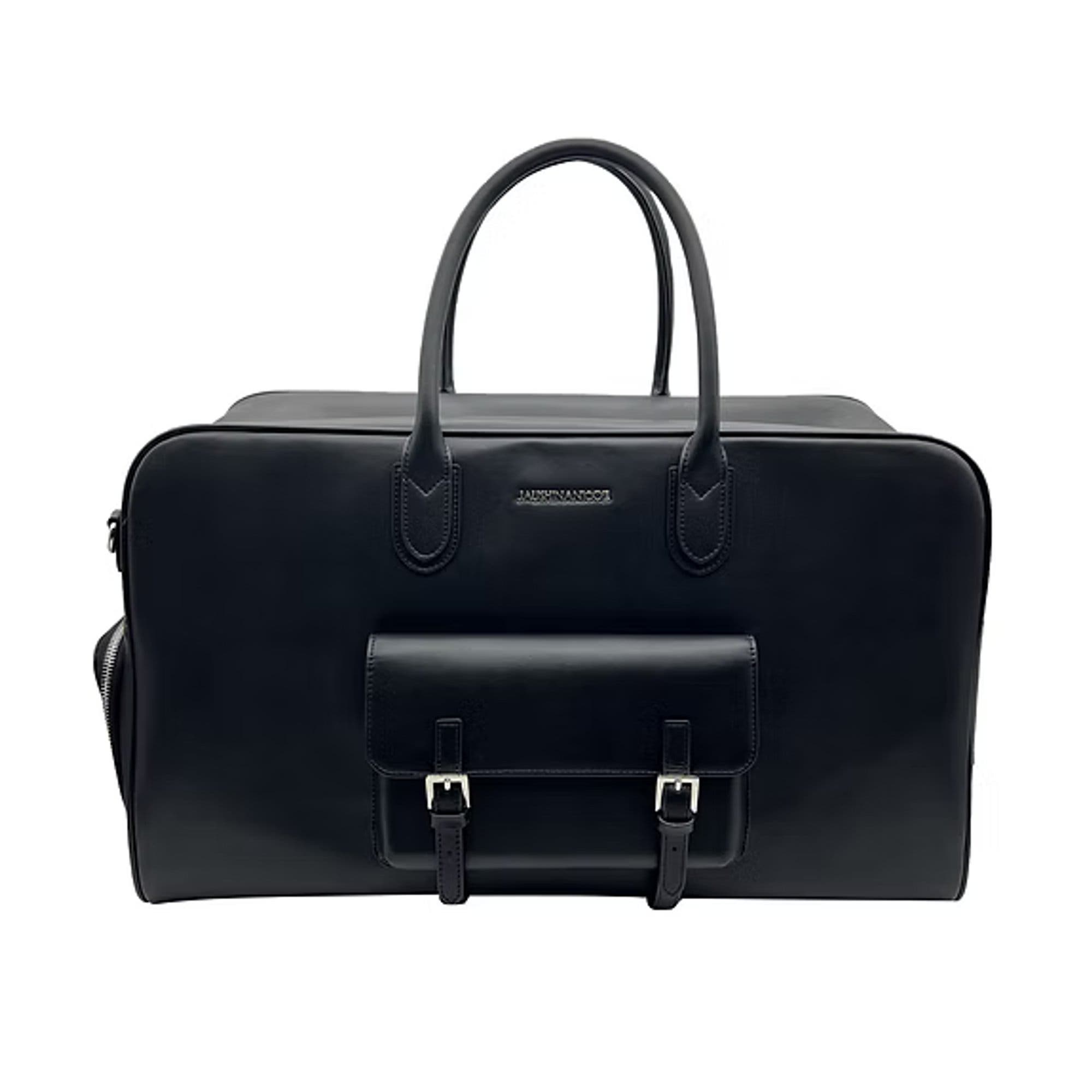Boaz  Weekender  Leather Duffle Bag, Main, color, Black