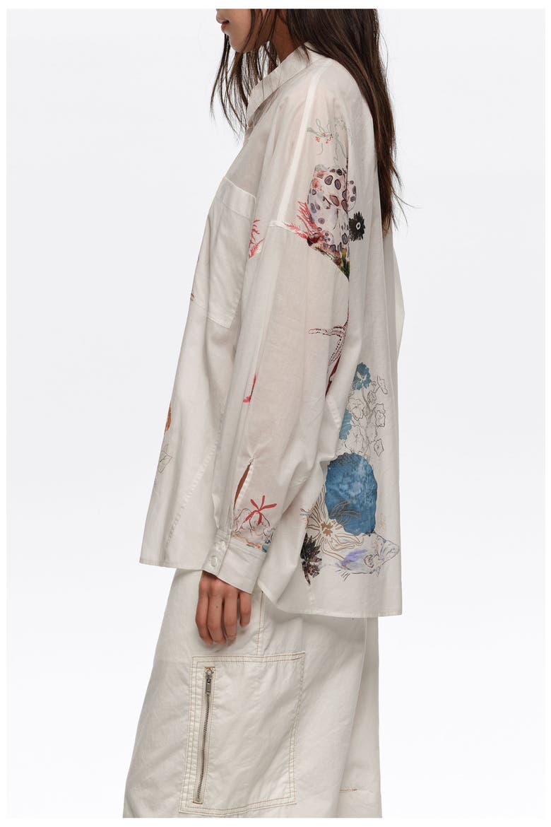 Seabed Cotton Oversize Shirt, Alternate, color, SEABED OFF WHITE