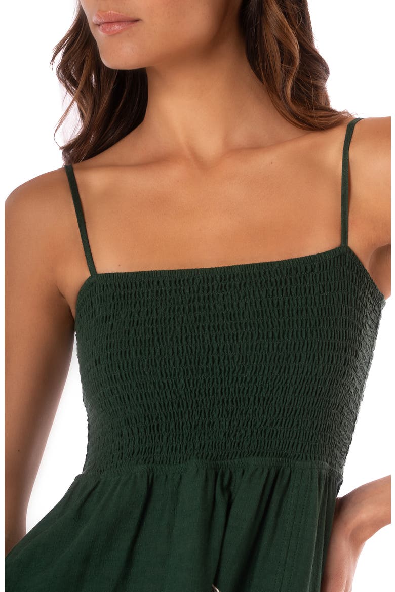 Smocked Cover-Up Dress, Alternate, color, GREEN