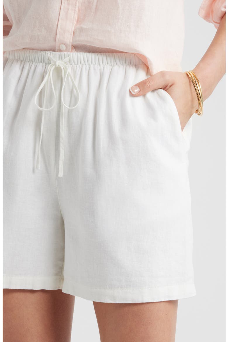 Easy Linen Blend Shorts, Alternate, color, WHITE