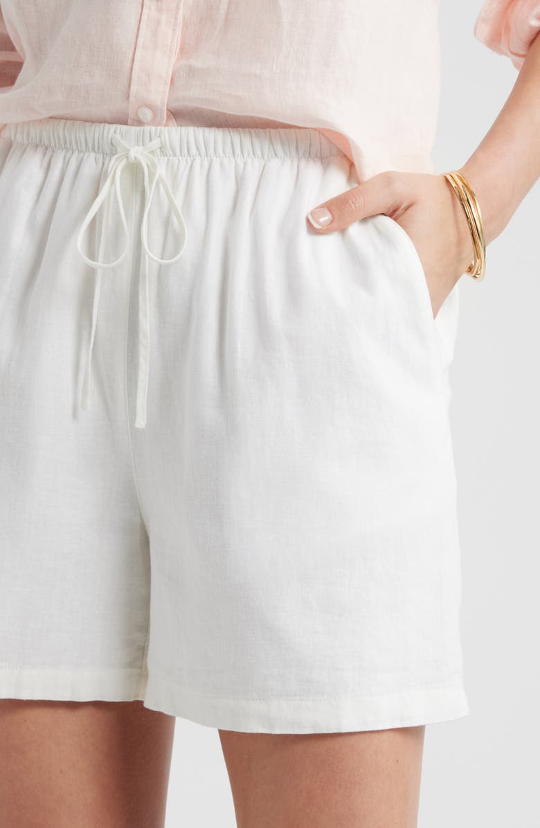 Caslon<sup>®</sup> Easy Linen Blend Shorts, Alternate, color, White