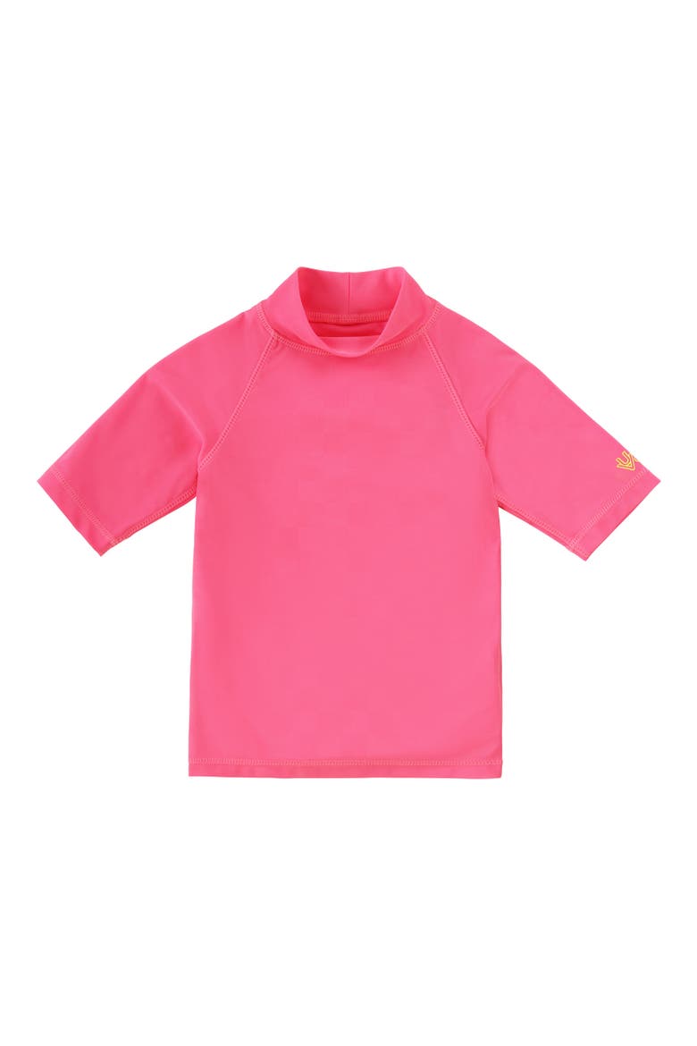 Short Sleeve Sun & Swim Shirt, Main, color, Neon Checkers