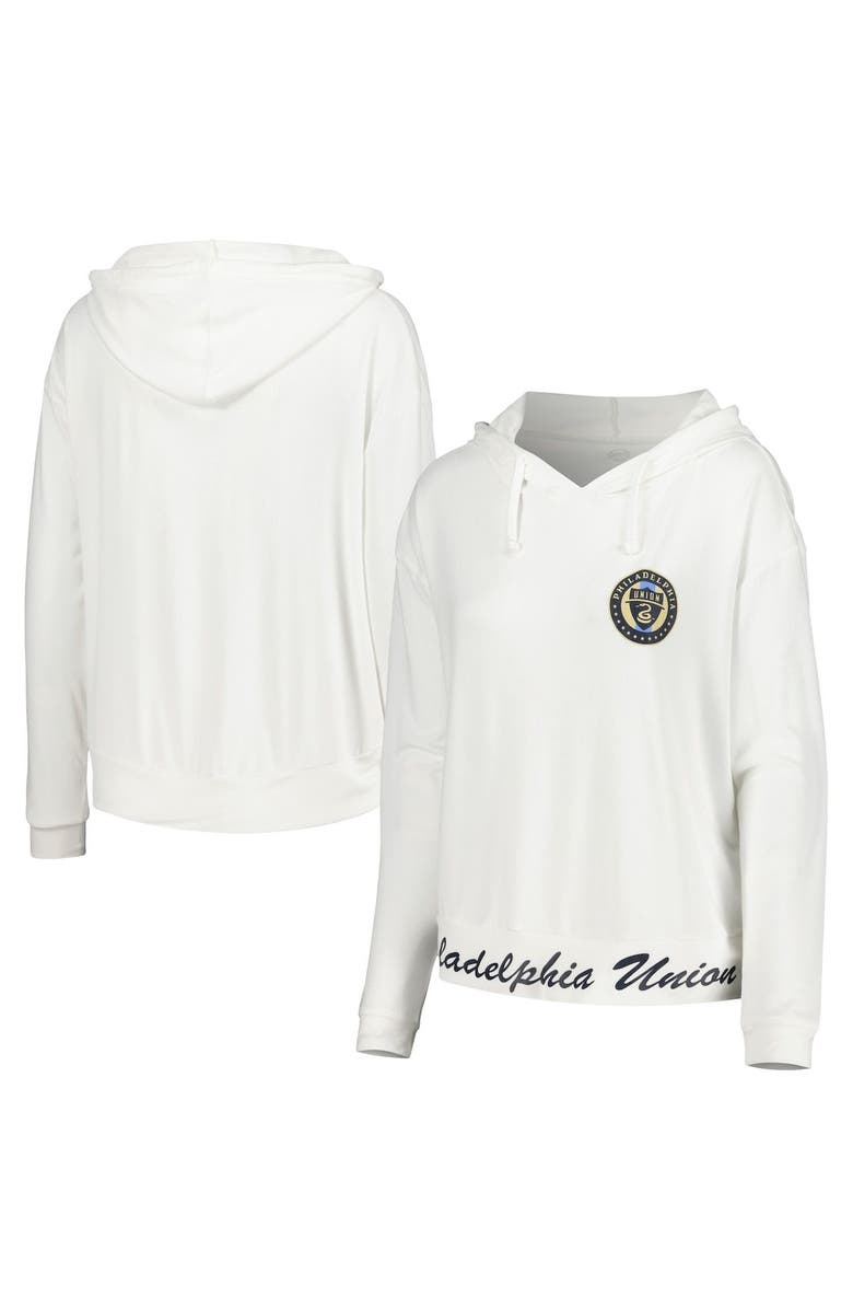 CONCEPTS SPORT Women's Concepts Sport White Philadelphia Union Accord Hoodie Long Sleeve Top, Main, color, 