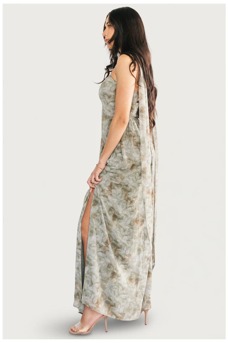 Florian Strapless Maxi Dress, Alternate, color, Eucalyptus Floral