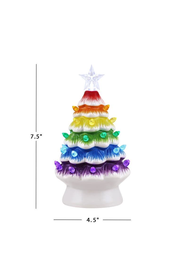7 in. Nostalgic Ceramic Tree - Rainbow, Alternate, color, Multicolor