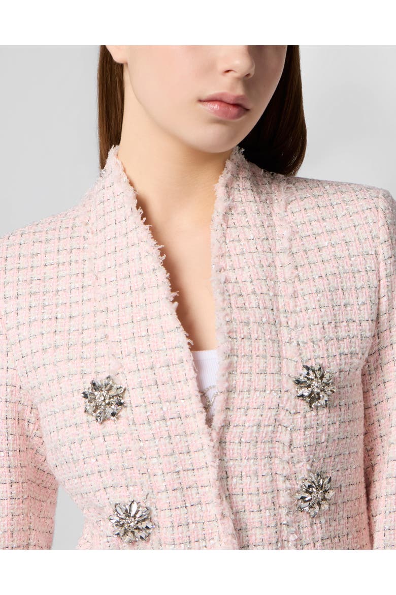 Tweed Jacket Crystals Women, Alternate, color, rose/pink
