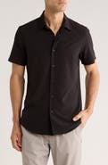 14th & Union Short Sleeve Performance Woven Button-Up Shirt
