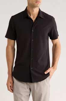 14th & Union Short Sleeve Performance Woven Button-Up Shirt