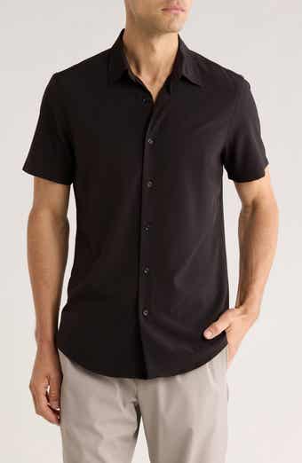 14th & Union Short Sleeve Performance Woven Button-Up Shirt