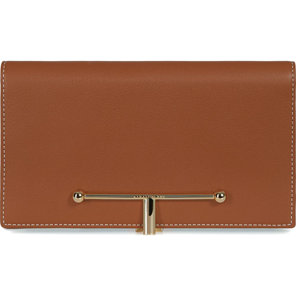 Strathberry Large Melville Street Leather Wallet In Chestnut - Vanilla Stitch