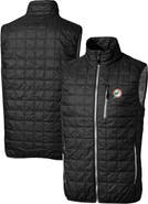 Cutter & Buck Men's Cutter & Buck Black Miami Dolphins Throwback Logo Rainier PrimaLoft Eco Insulated Full-Zip Puffer Vest