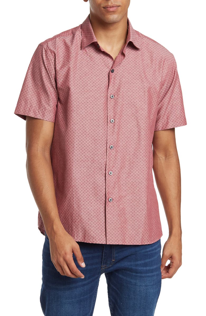 WESTZEROONE Chronos Short Sleeve Woven Sport Shirt, Main, color, 