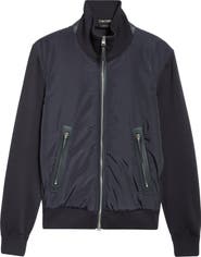 TOM FORD Mixed Media Zip Front Cardigan