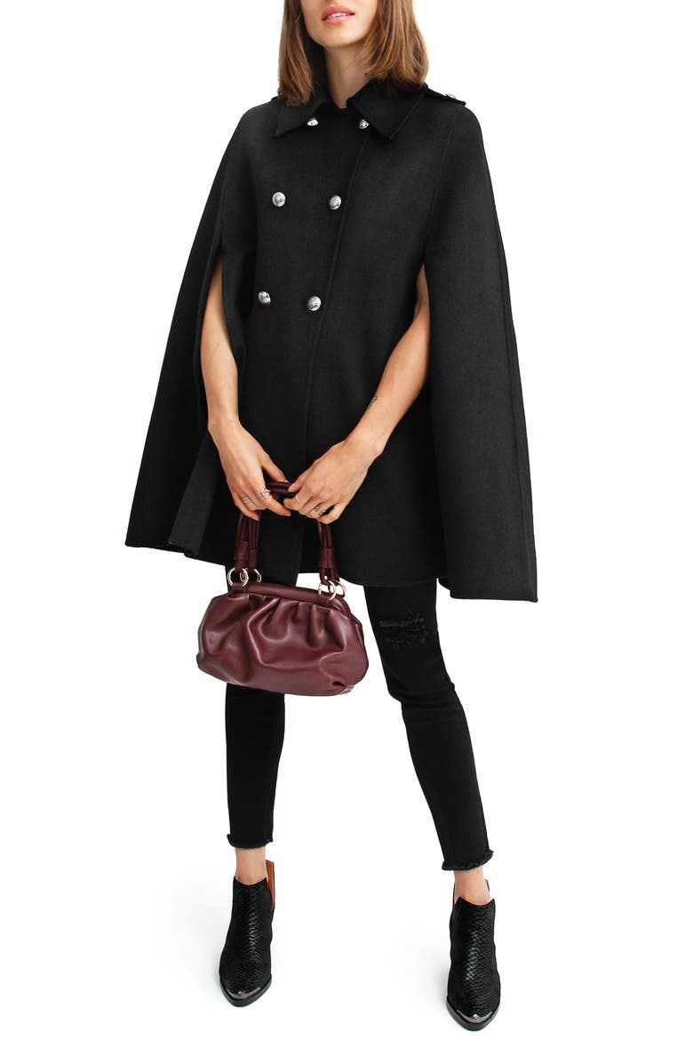 Belle & Bloom On My Mind Wool Blend Cape, Alternate, color,