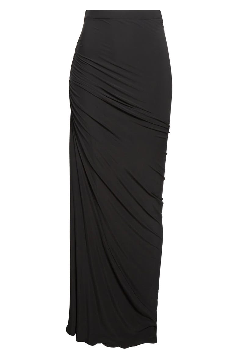 Soft Jersey Draped Maxi Skirt, Main, color, NOIR ALAIA