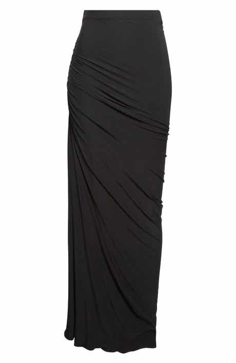 Soft Jersey Draped Maxi Skirt