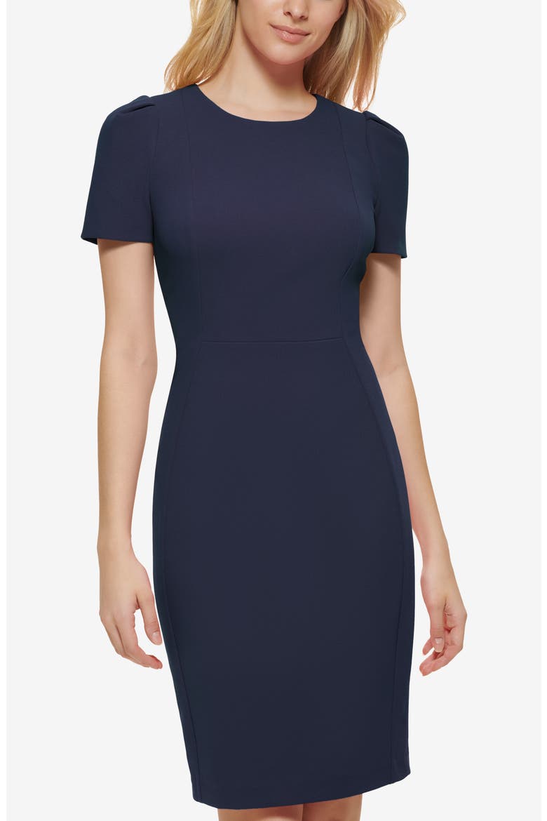 Short Sleeve Sheath Dress, Alternate, color, INDIGO