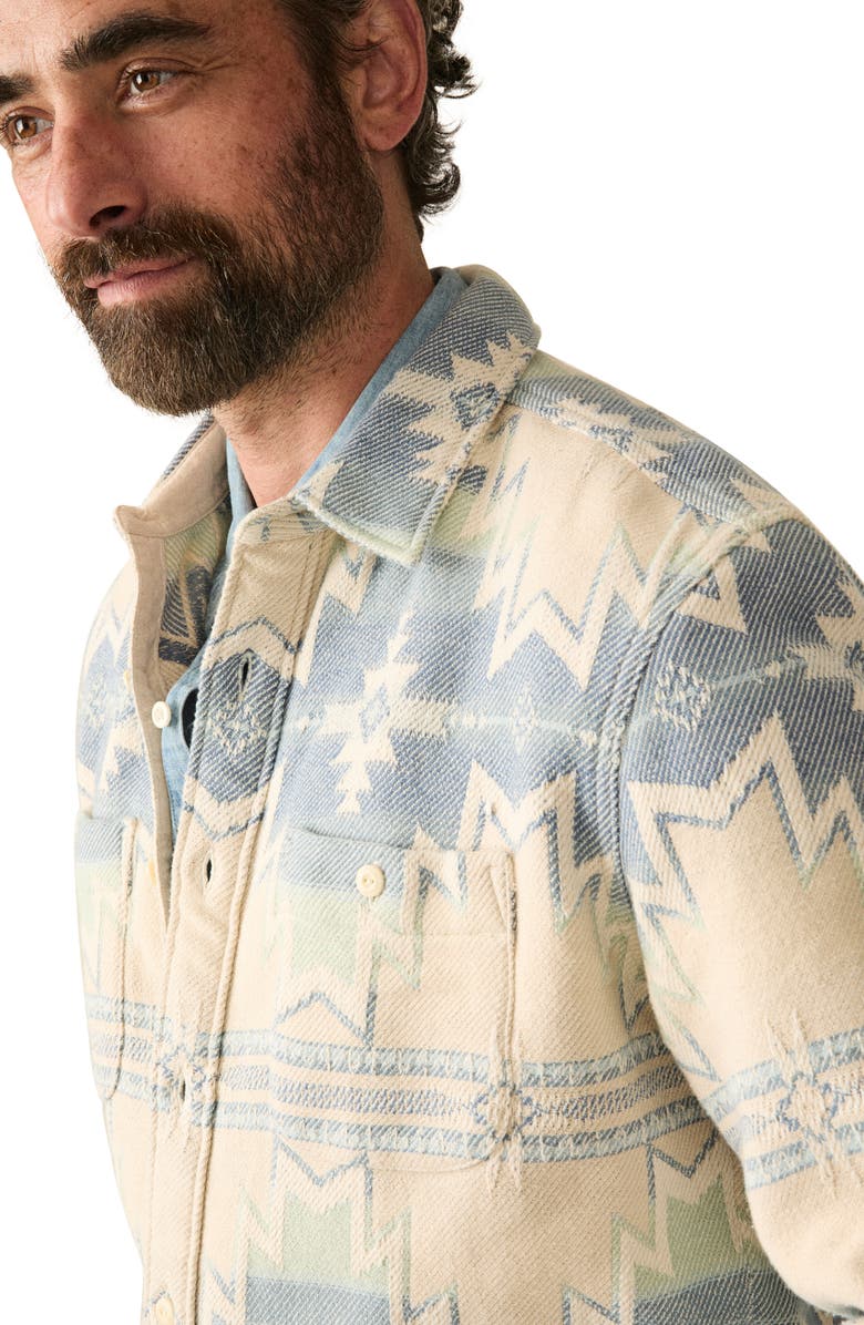 Faherty x Doug Good Feather Surf Flannel Organic Cotton Button-Up Overshirt, Alternate, color, 