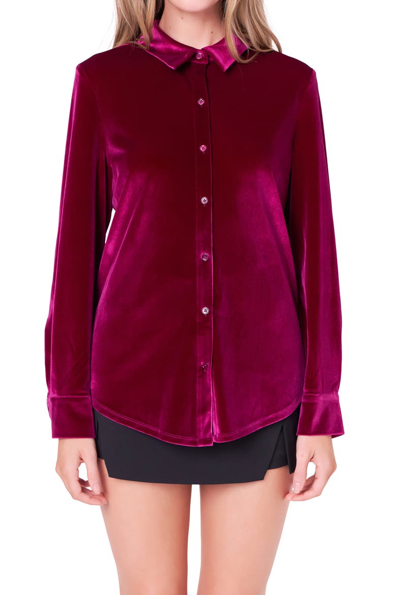 Velvet Shirt, Alternate, color, BERRY