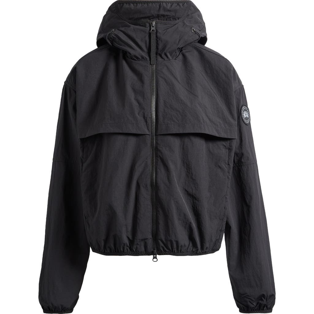Shop Canada Goose Sinclair Water Resistant Hooded Nylon Wind Jacket In Black