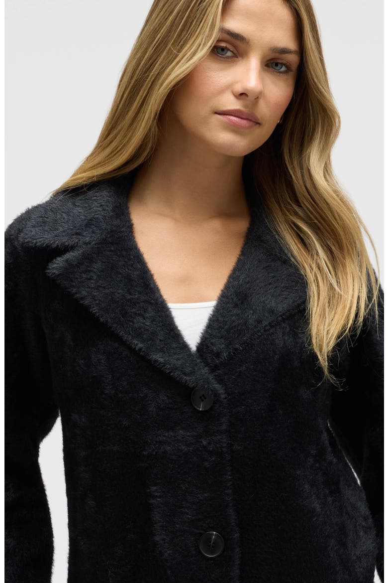 Eyelash Longline Sweater Coat, Alternate, color, SOLID BLACK