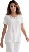 Roaman's Plus Size Eyelet Cutout Tee