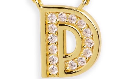 Argento Vivo Sterling Silver Cubic Zirconia Initial Pendant Necklace In Gold