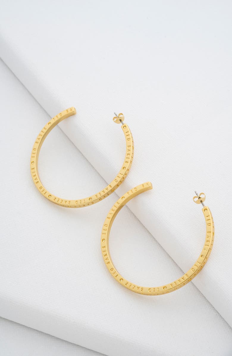 Ted Baker Loa Logo Hoop Earrings, Alternate, color, 