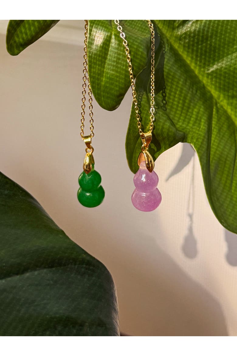 Hulu Jade Stone Pendant Necklace, Alternate, color, Green