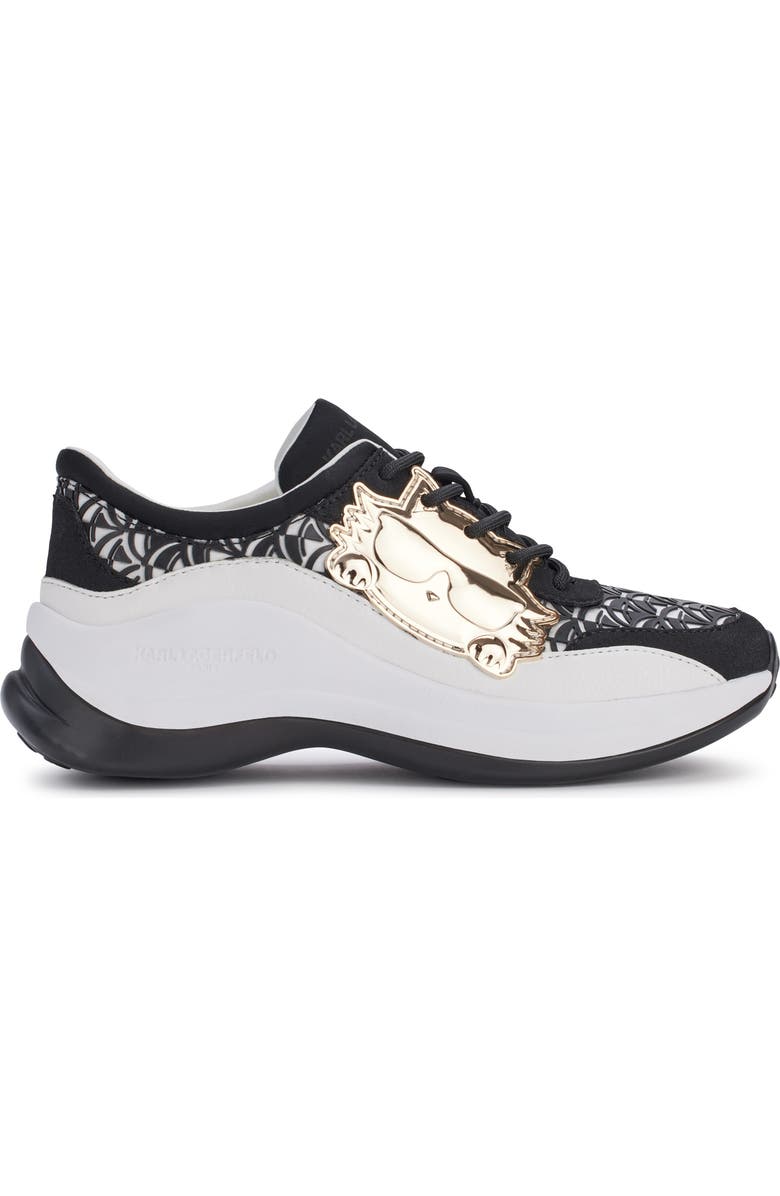 KARL LAGERFELD PARIS Coty Sneaker, Alternate, color, White/ Black