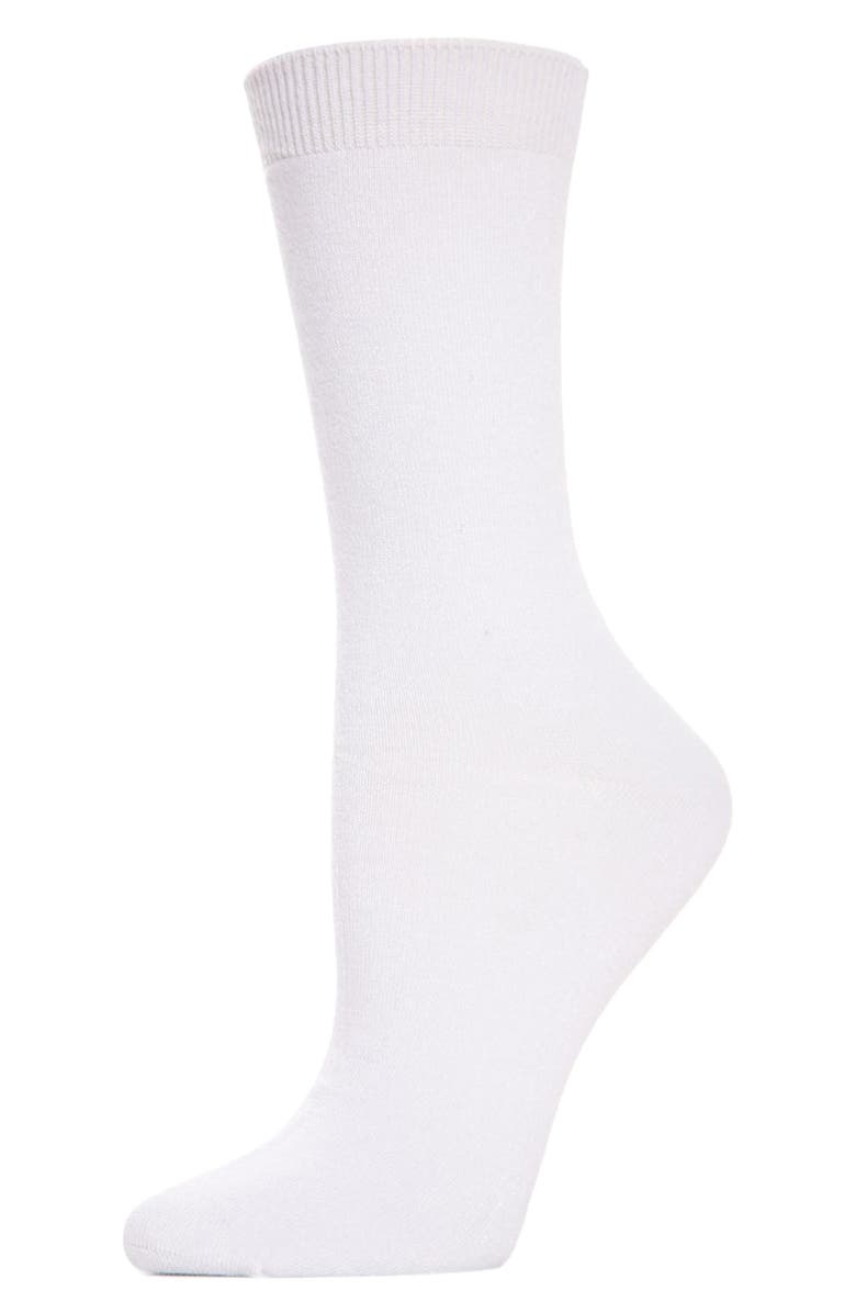 MeMoi Seamless Crew Socks, Main, color, White