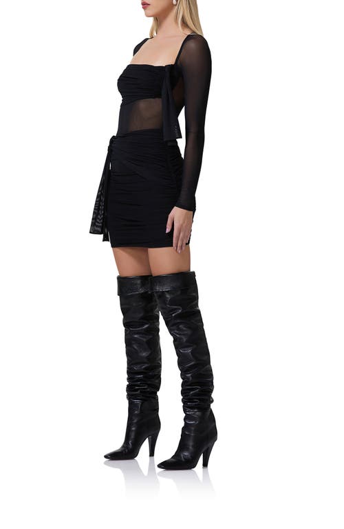AFRM AFRM KYLIE SHEER DETAIL LONG SLEEVE MINIDRESS