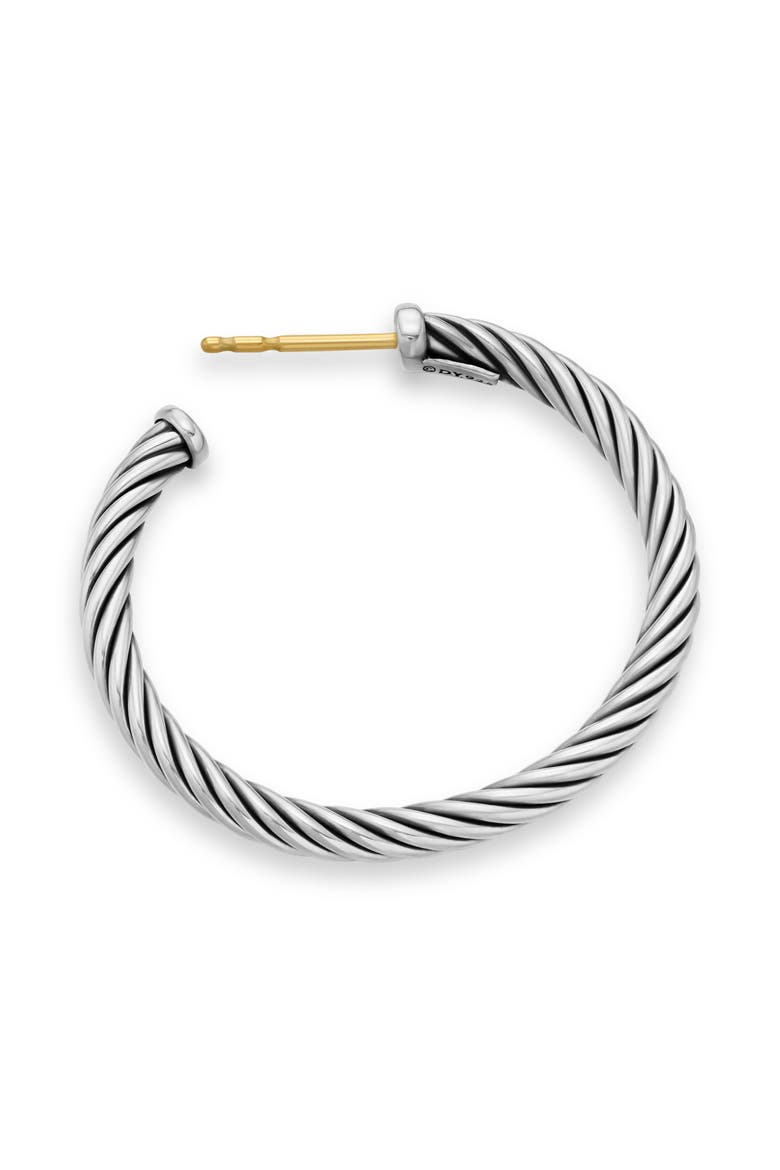 Cable Loop Hoop Earrings, Alternate, color, SILVER