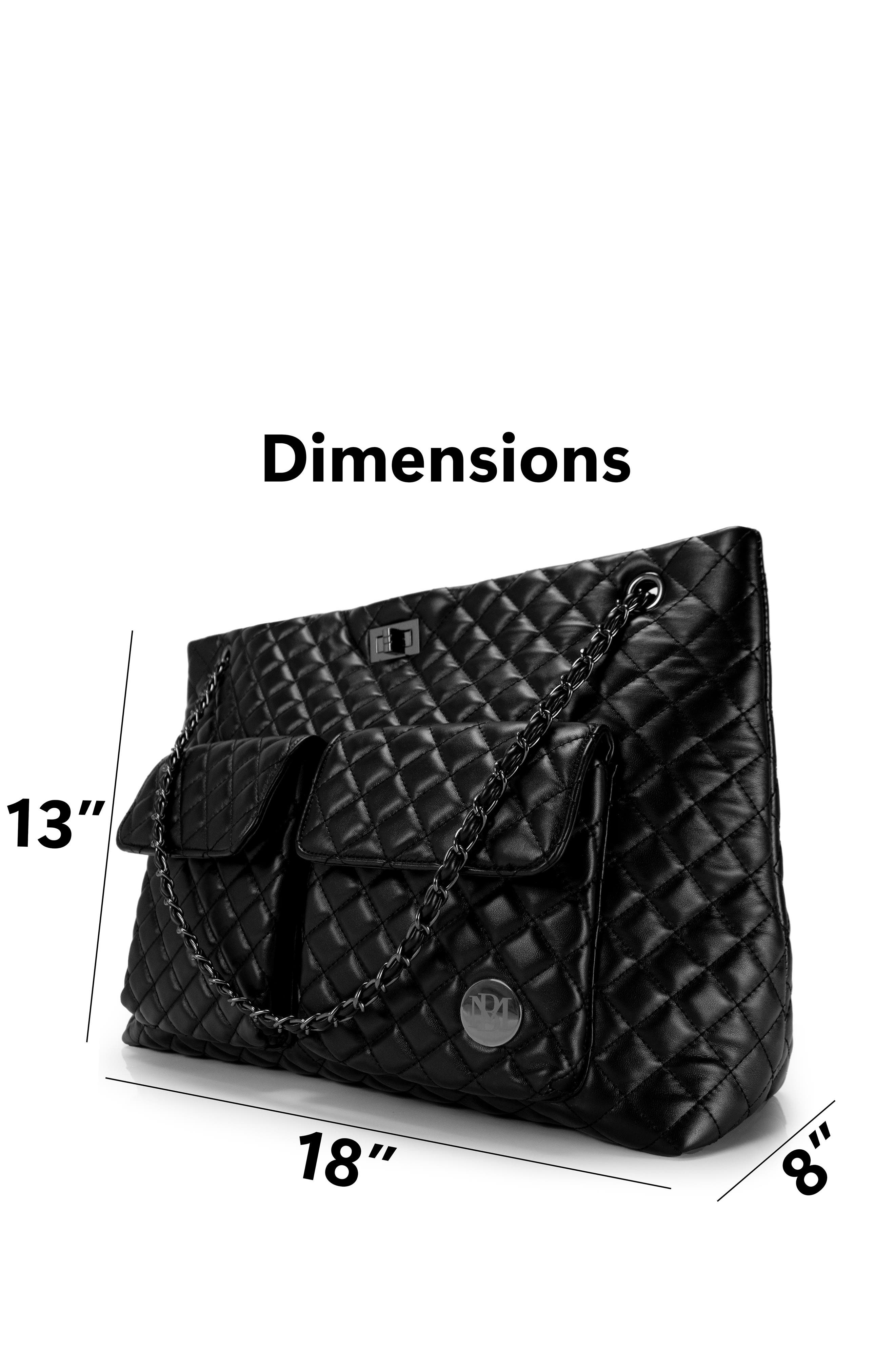 BADGLEY MISCHKA Diana Quilted Vegan Leather Weekender Duffel Bag, Alternate, color, Black