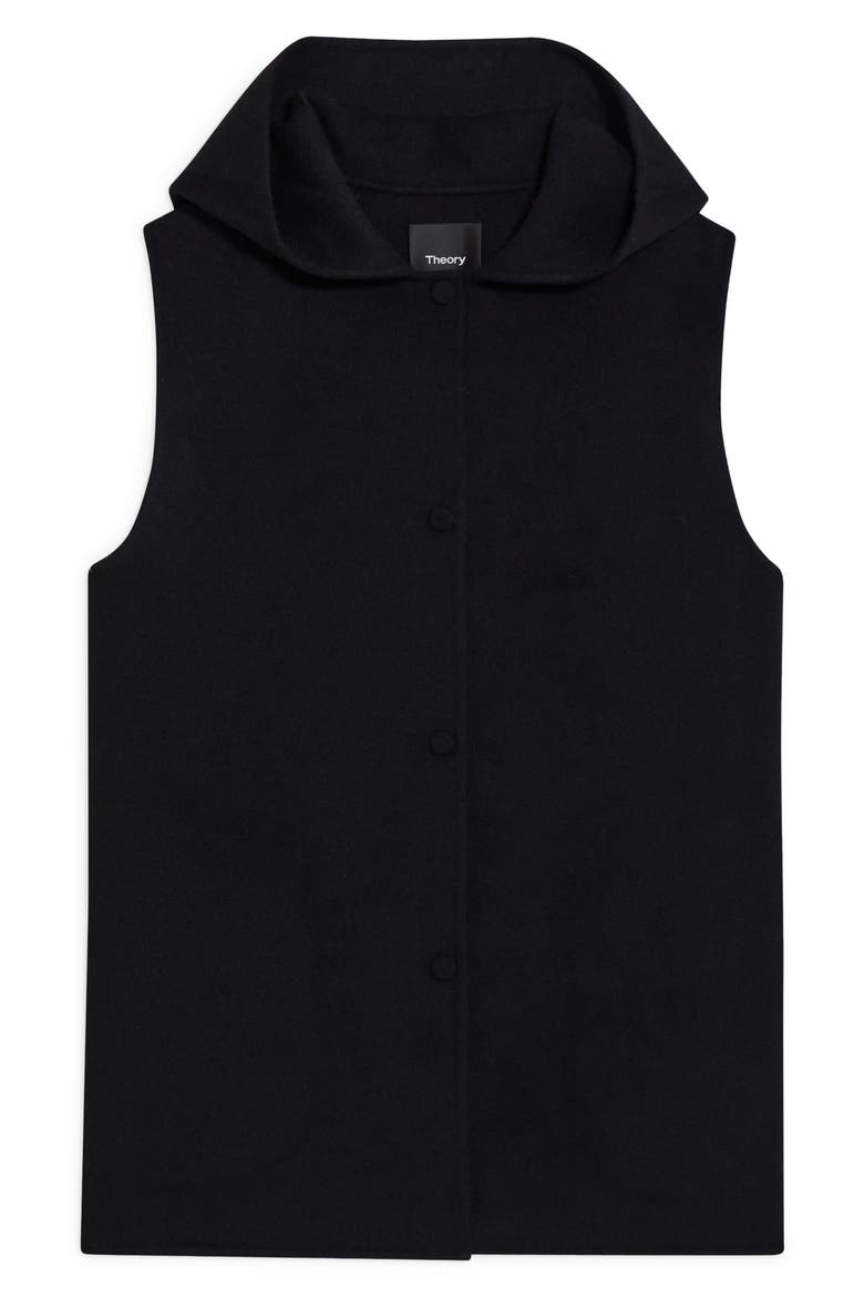 Clairene Hooded Cashmere & Wool Vest, Alternate, color, BLACK